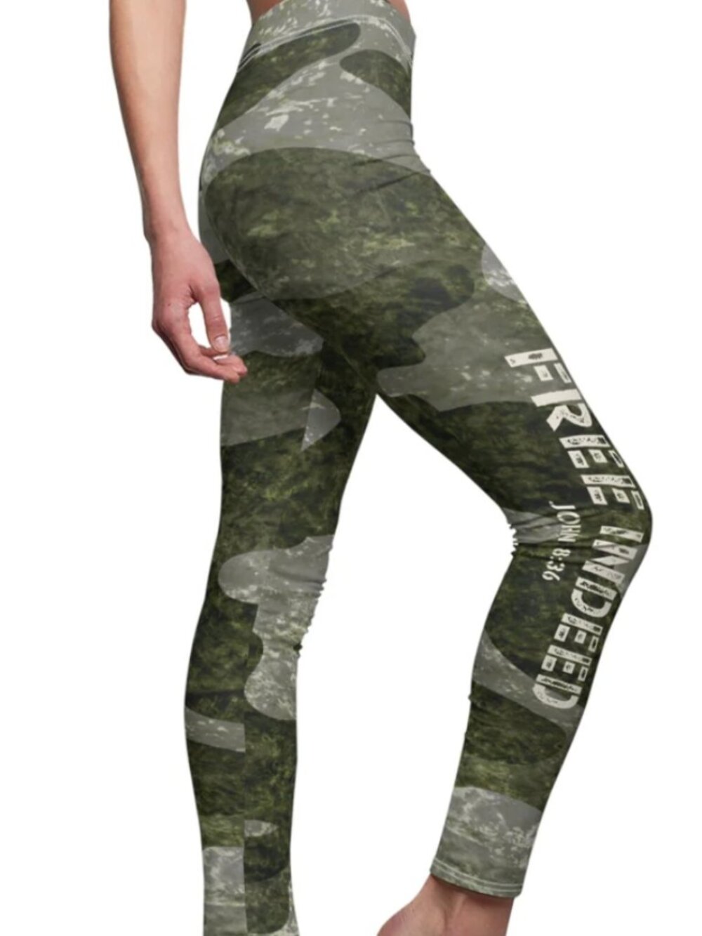 Free Indeed John 8:36 - Camo - Women's Lightweight Leggings